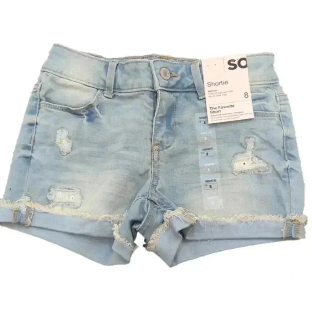 SO Mid rise shortie jean shorts